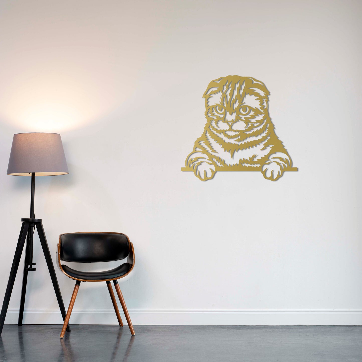 Curious Cat Metal Wall Art | Decorative Animal Wall Sculpture Decor