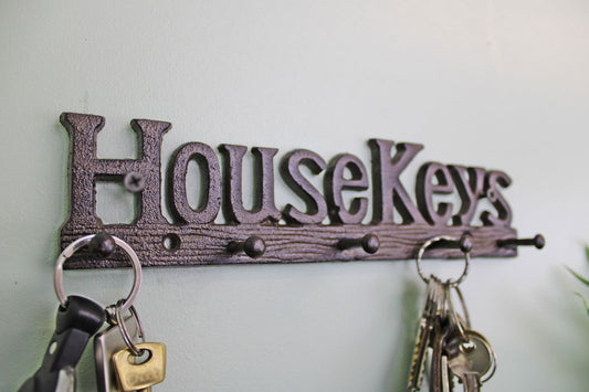 Rustic Cast Iron Wall Hooks, House Keys