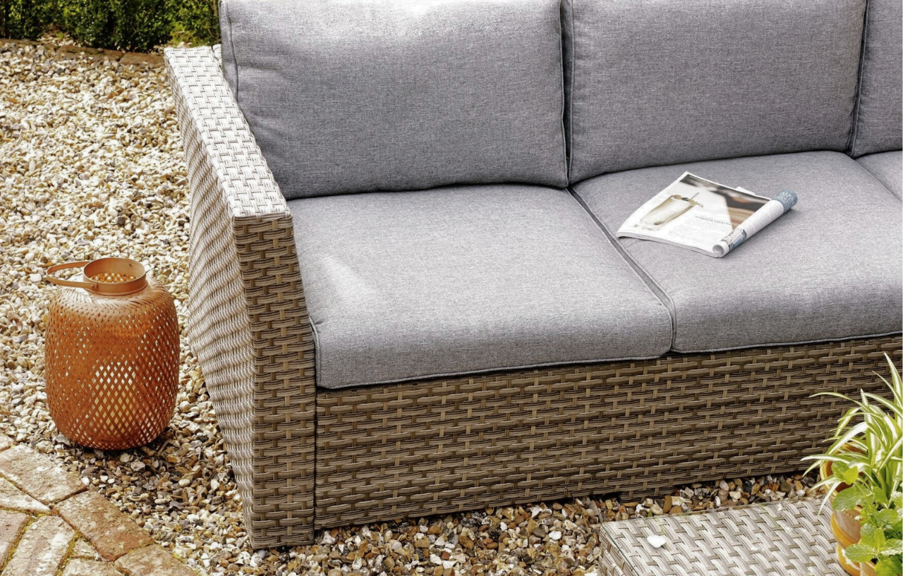 Chesterton Grey 5 Seater Corner Rattan Garden Sofa Lounge Set
