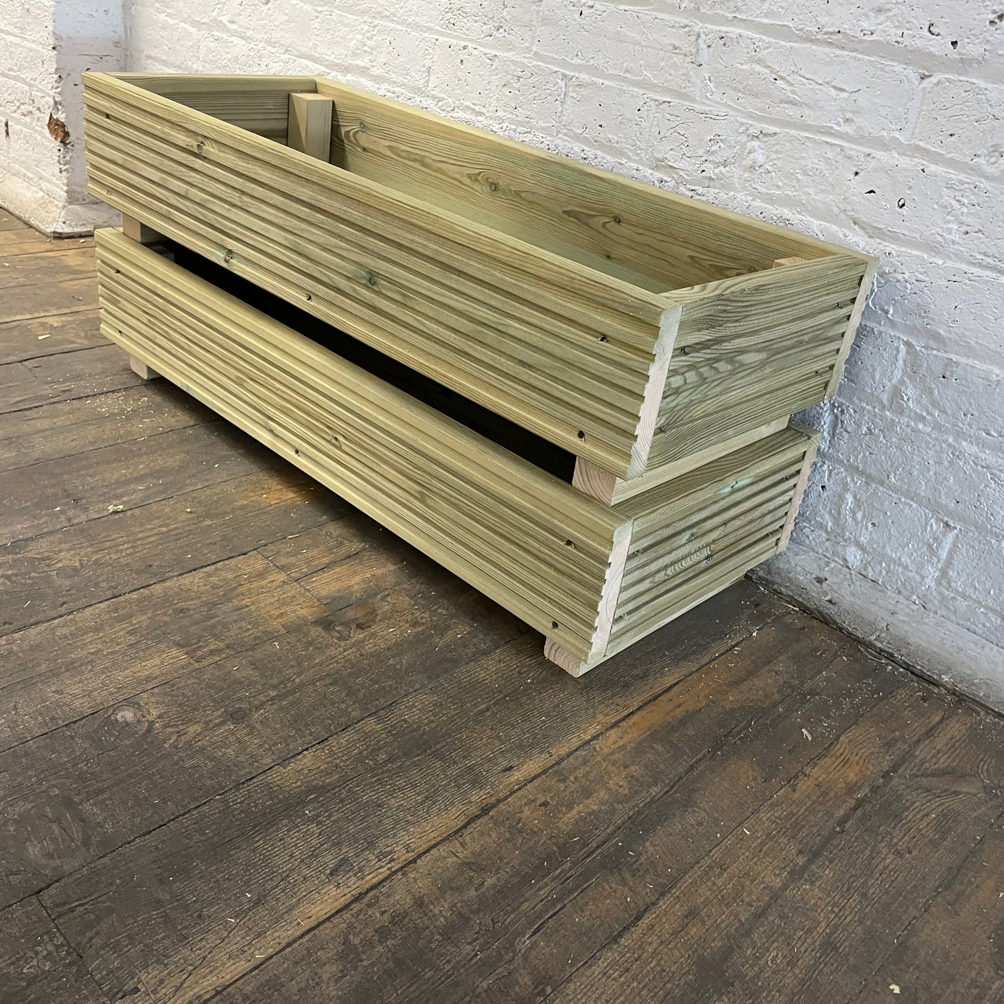 (set of 2) Single level Large Decking Patio Planter - 88 × 35 × 18 cm