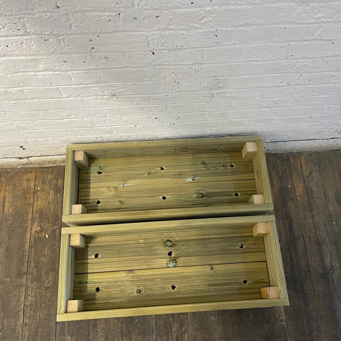 (set of 2) Single level Large Decking Patio Planter - 88 × 35 × 18 cm