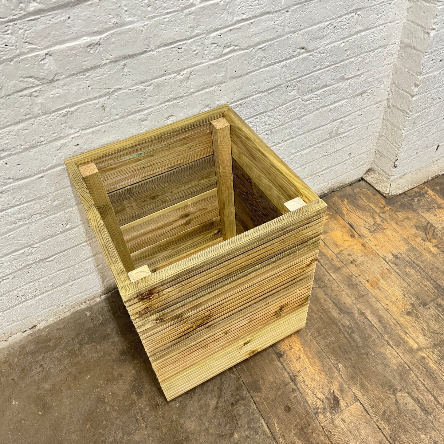 Large Square Tall Wooden Decking Planter  50 × 50 × 63 cm