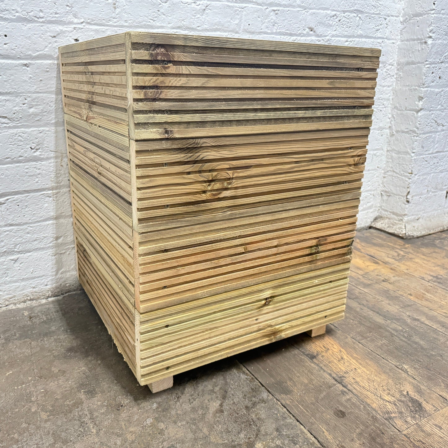 Large Square Tall Wooden Decking Planter  50 × 50 × 63 cm