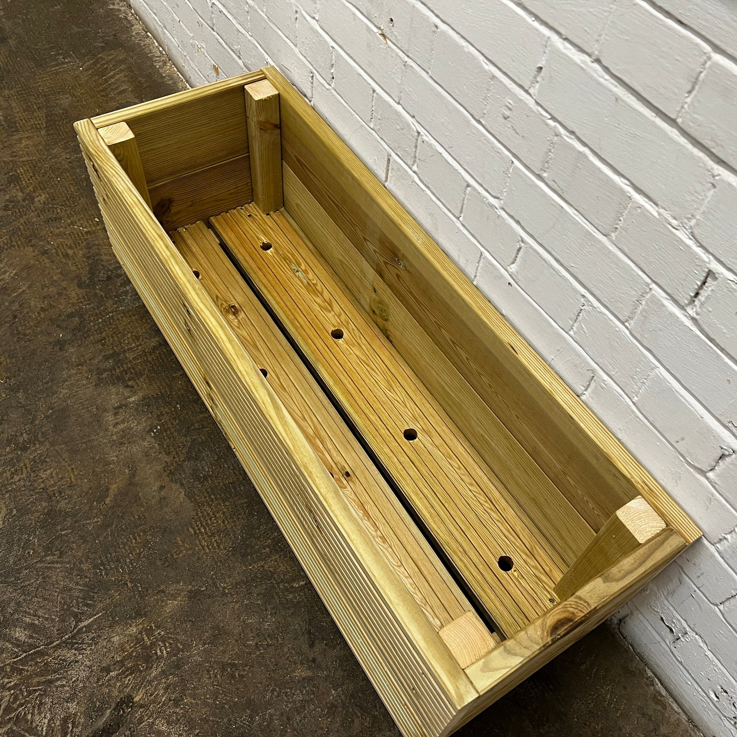 1 Meter Wooden Decking Planter – 100 × 35 × 33 cm