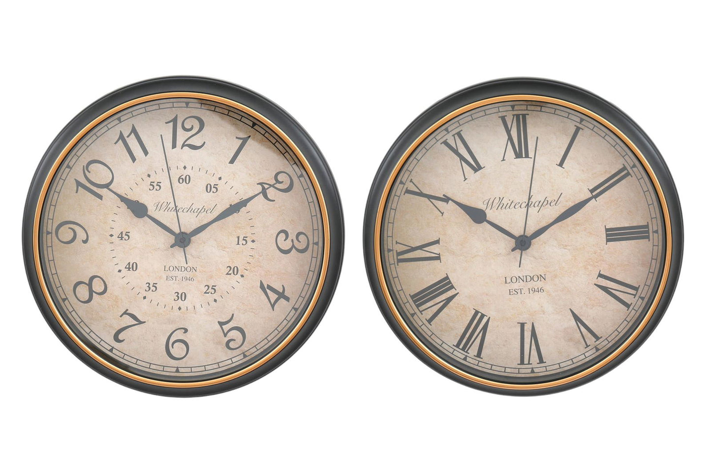 Antique Style Wall Clock Roman Numerals 34cm