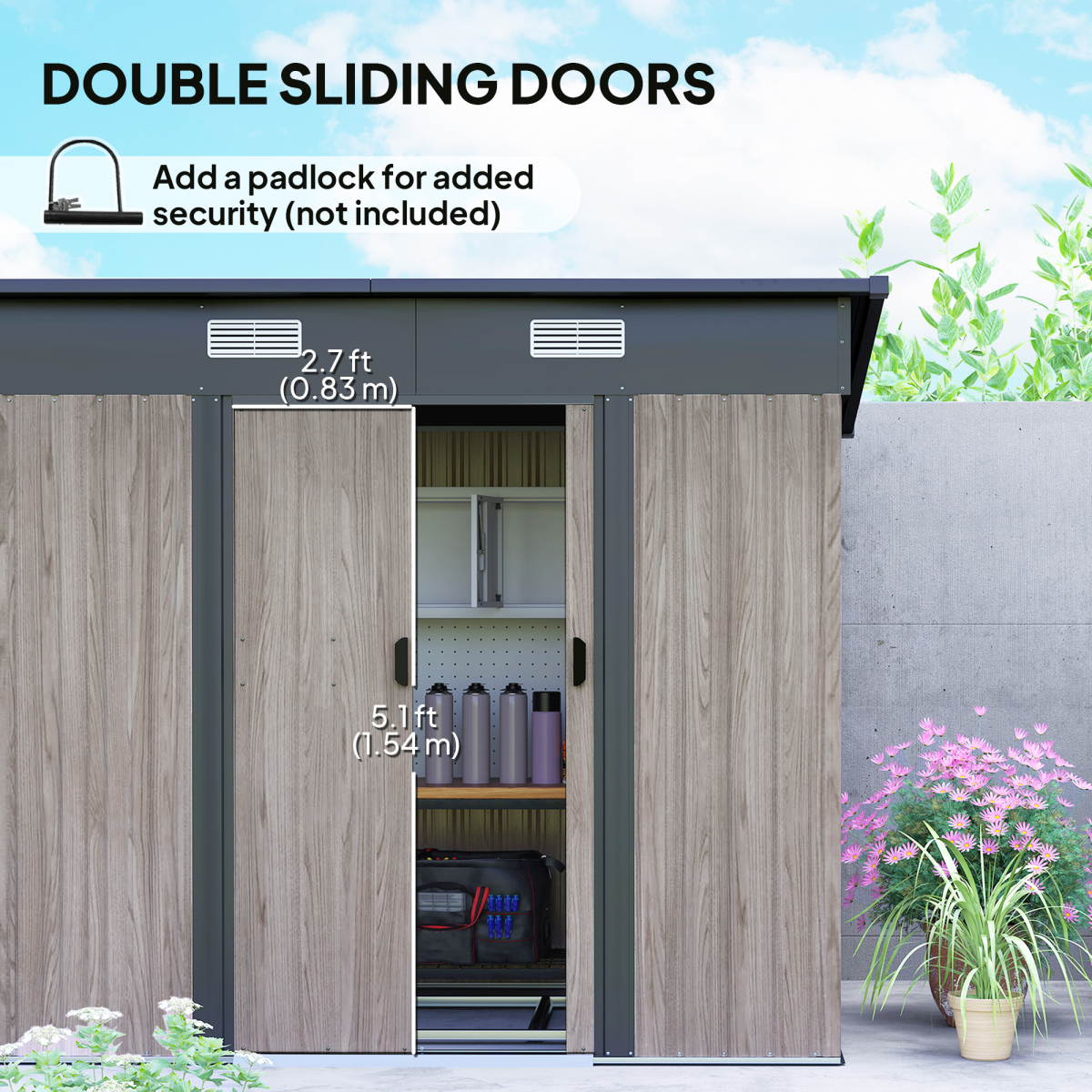Outsunny Outdoor Garden Storage Shed for Patio