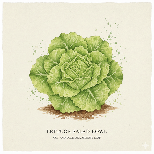 Lettuce Seeds - Salad Bowl - Green Leaf 'Pick & Come Again' (1,000 Seeds)