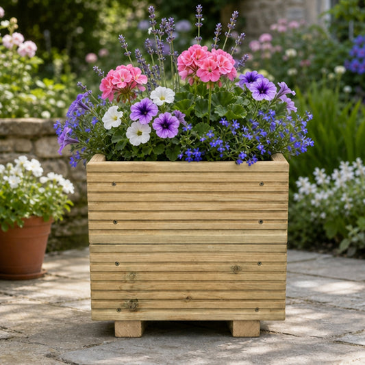 Small Wooden Decking Planter –  35 × 35 × 33 cm