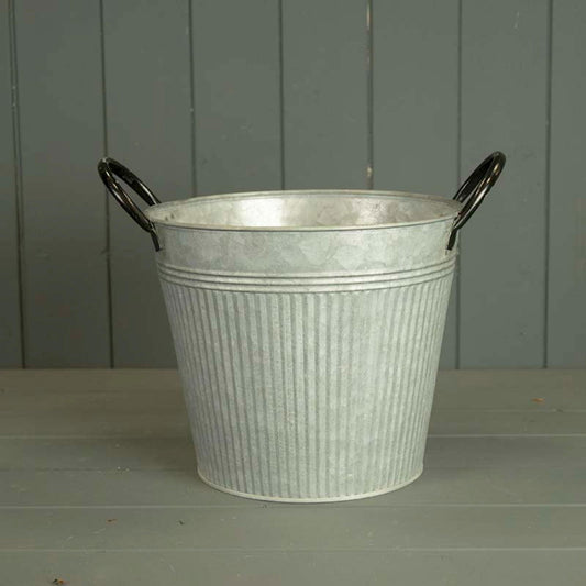 Ribbed Zinc Planter (23cm)