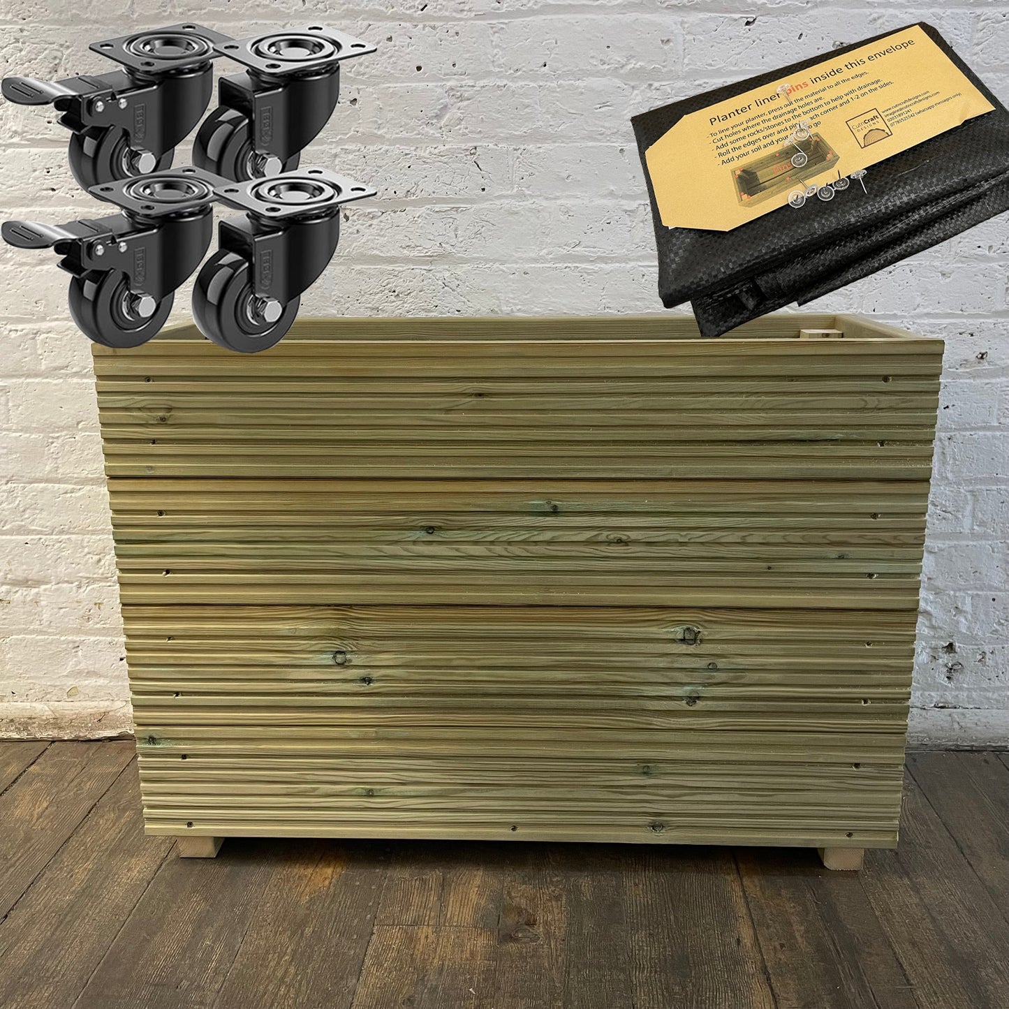 Tall Wooden Decking Planter – 88 × 35 × 63 cm