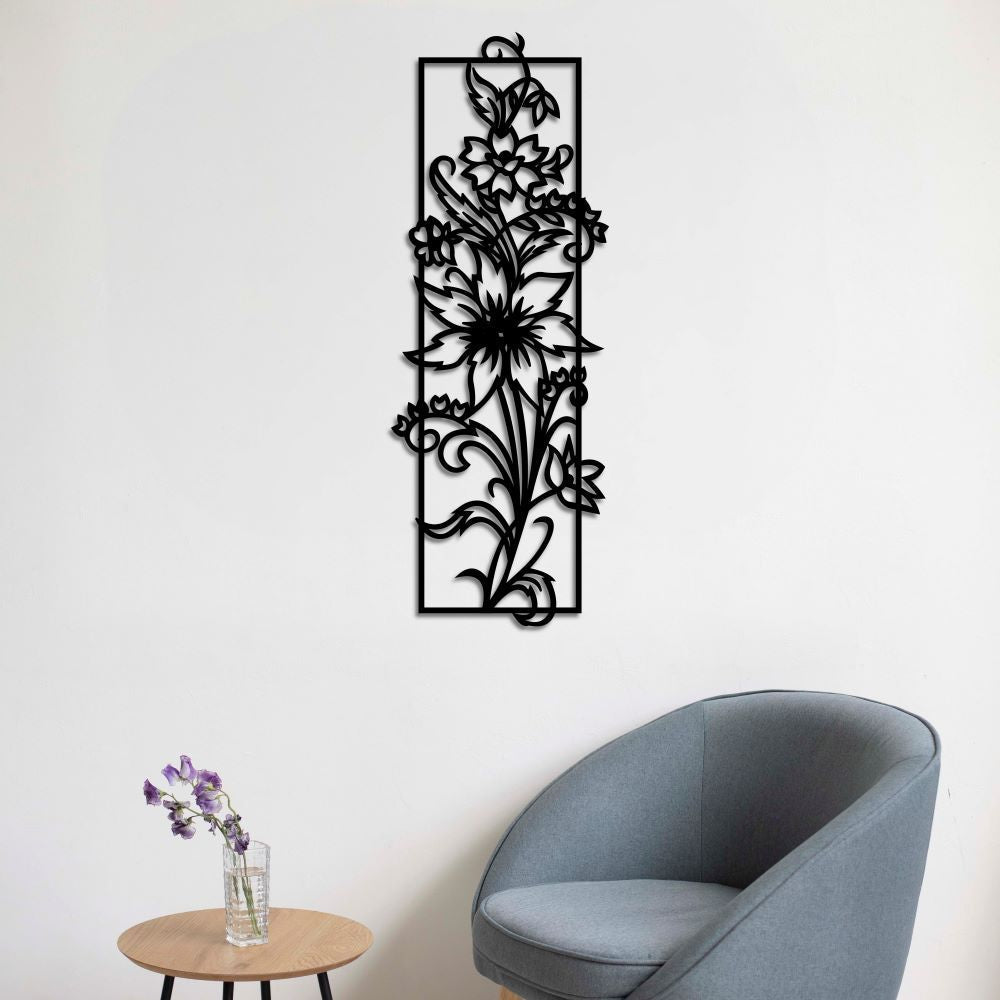 Flower of Elegance Metal Wall Art | Decorative Floral Wall Sculpture