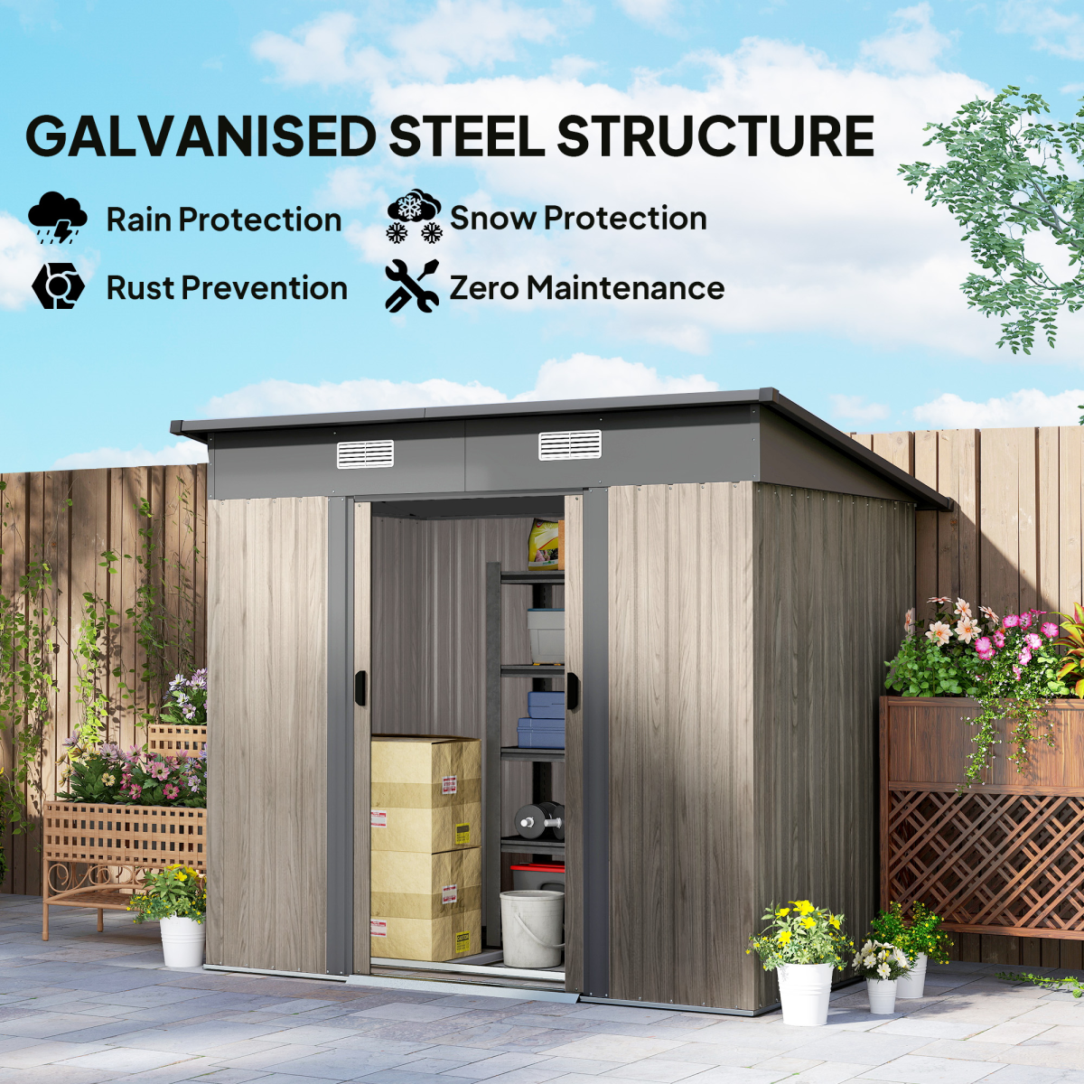 Outsunny Outdoor Garden Storage Shed for Patio