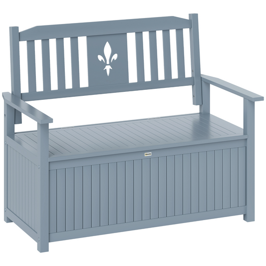 Outsunny 2 Seater Wood Garden Storage Bench Outdoor Storage Box