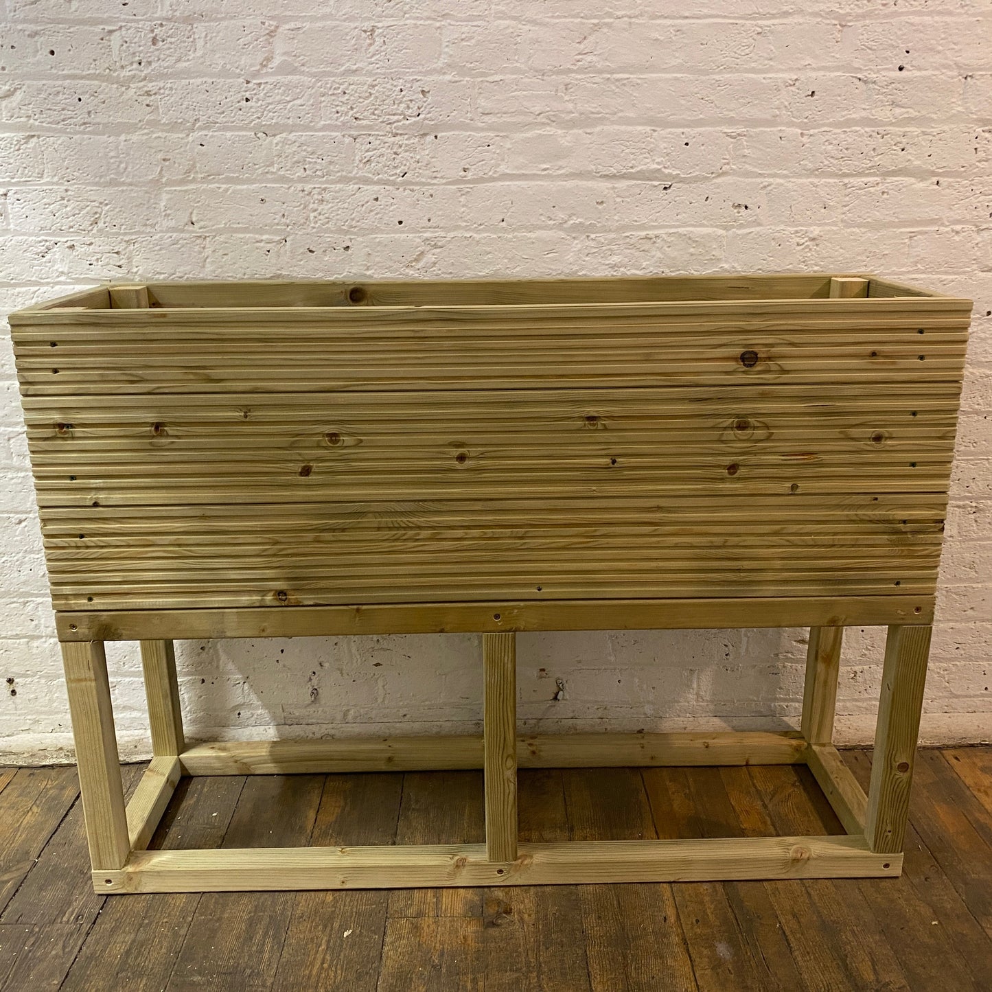 Large Raised 100 cm Wooden Decking Planter – Pressure-Treated Outdoor Garden Planter 100 × 35 × 96 cm