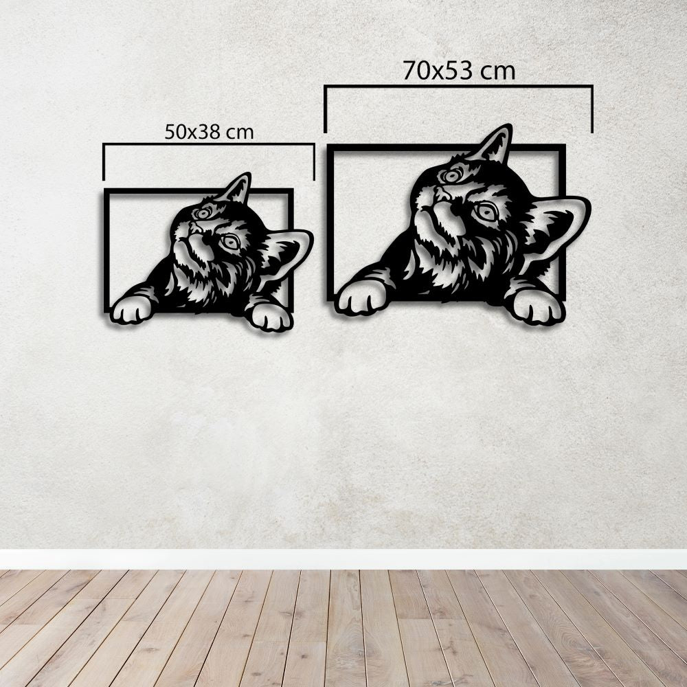 Playful Cat Metal Wall Art – Whimsical & Joyful Decor