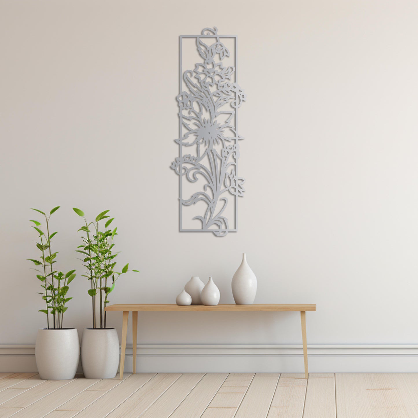 Flower of Elegance Metal Wall Art | Decorative Floral Wall Sculpture