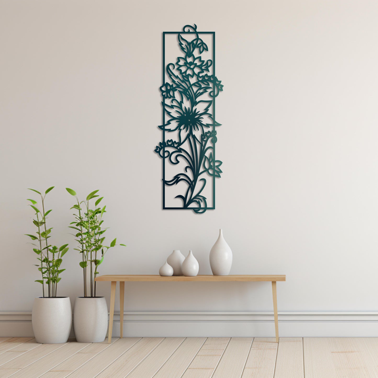 Flower of Elegance Metal Wall Art | Decorative Floral Wall Sculpture