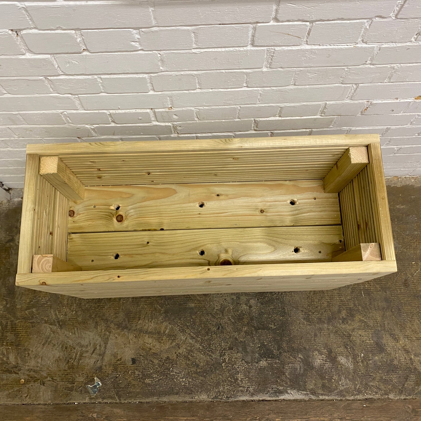 Tall Smooth Wooden Decking Patio Planter –  88 × 35 × 63 cm