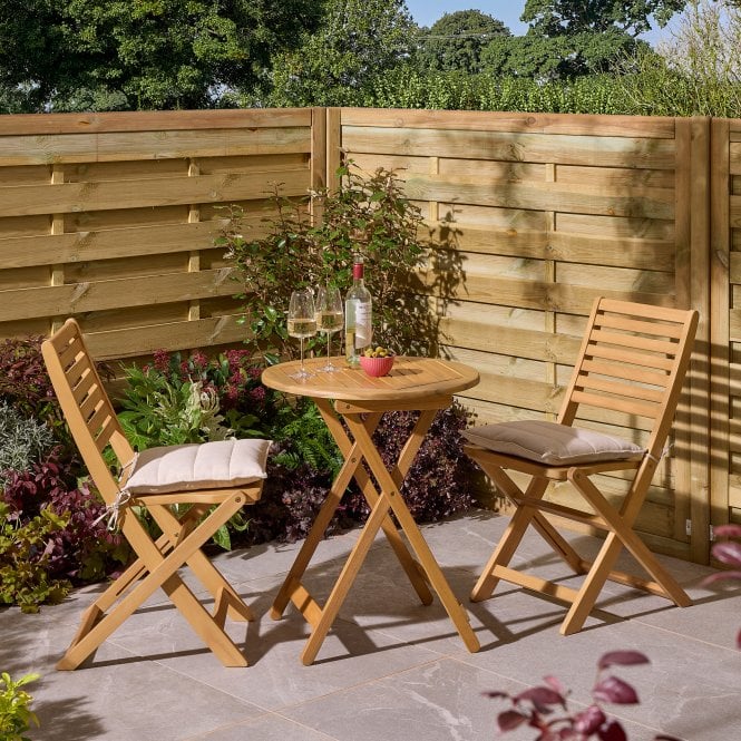 Ashdown Folding Bistro Set With Cushions