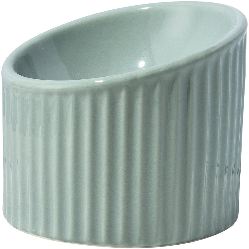 Elevated Cat Bowls Raised Cat Bowl For Indoor Cats Tilted Ceramic Elevated Food Or Water Bowls Anti Vomit Whisker Friendly Bowls Round Shape