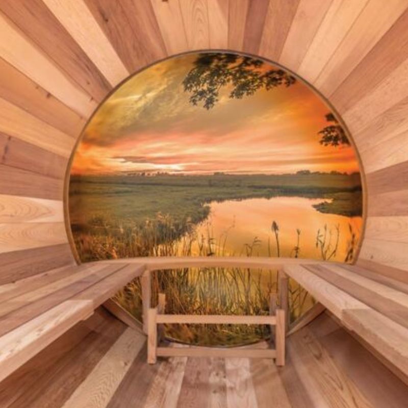 Fonteyn Barrel Sauna Red Cedar Panorama 1800–2400