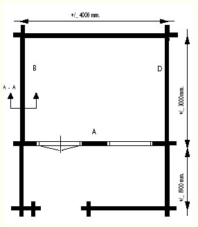 Lugarde Nick 44mm Log Cabin 4mx3m
