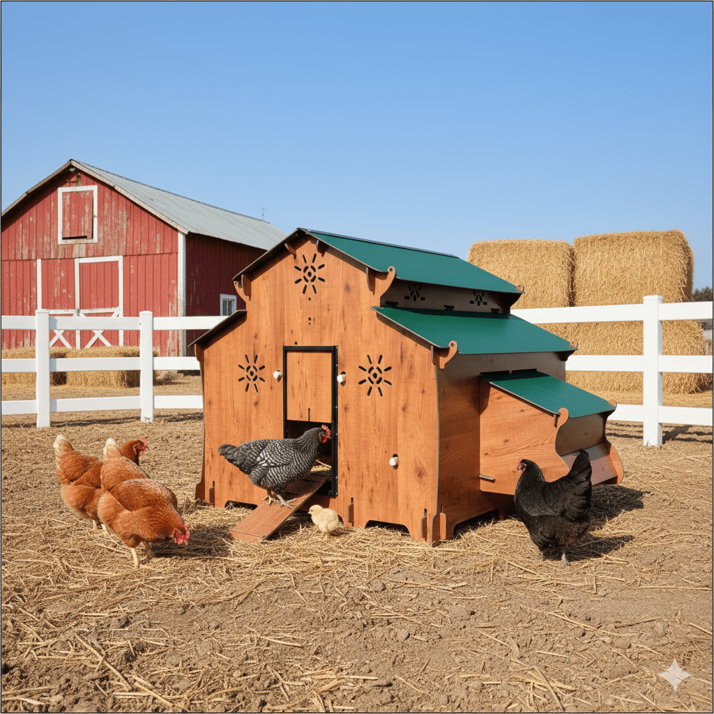 Easicoop Family 5XL - HPL Chicken house up to 28 large Birds