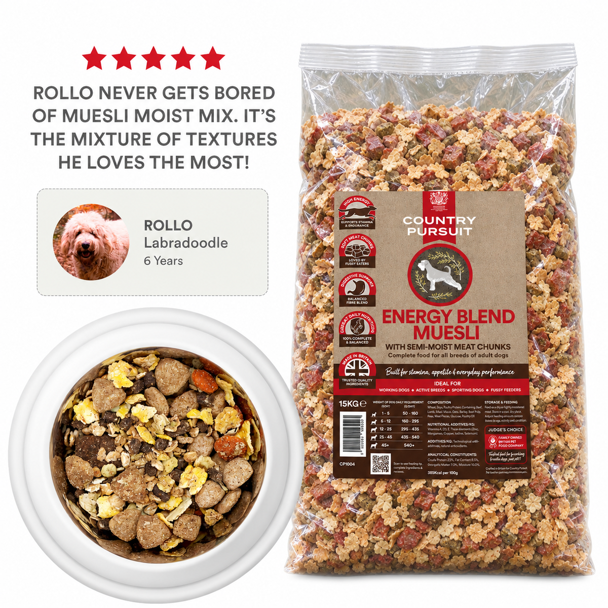 Country Pursuit Energy Blend Muesli Complete Adult Semi-Moist Dog Food 300g Sample