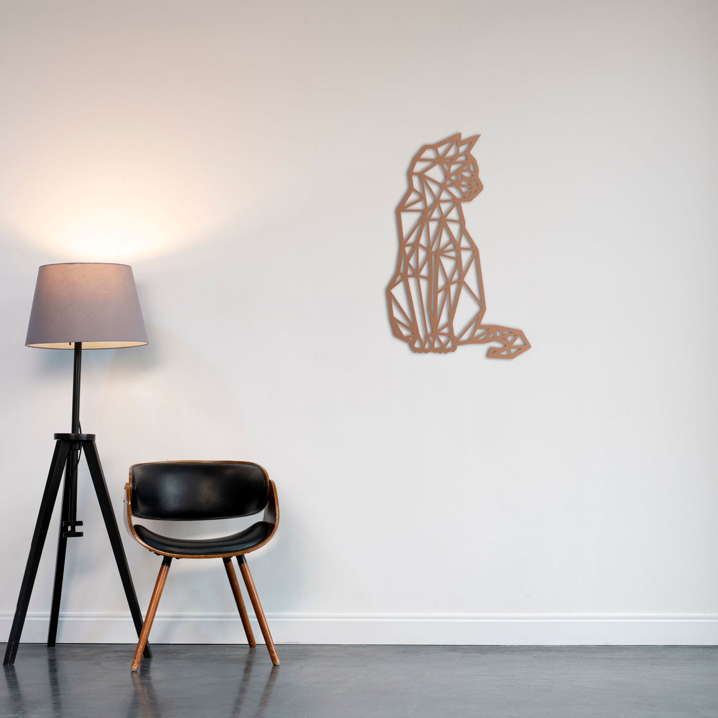 Geometric Cat Trio Metal Wall Art – Modern Minimalist Decor