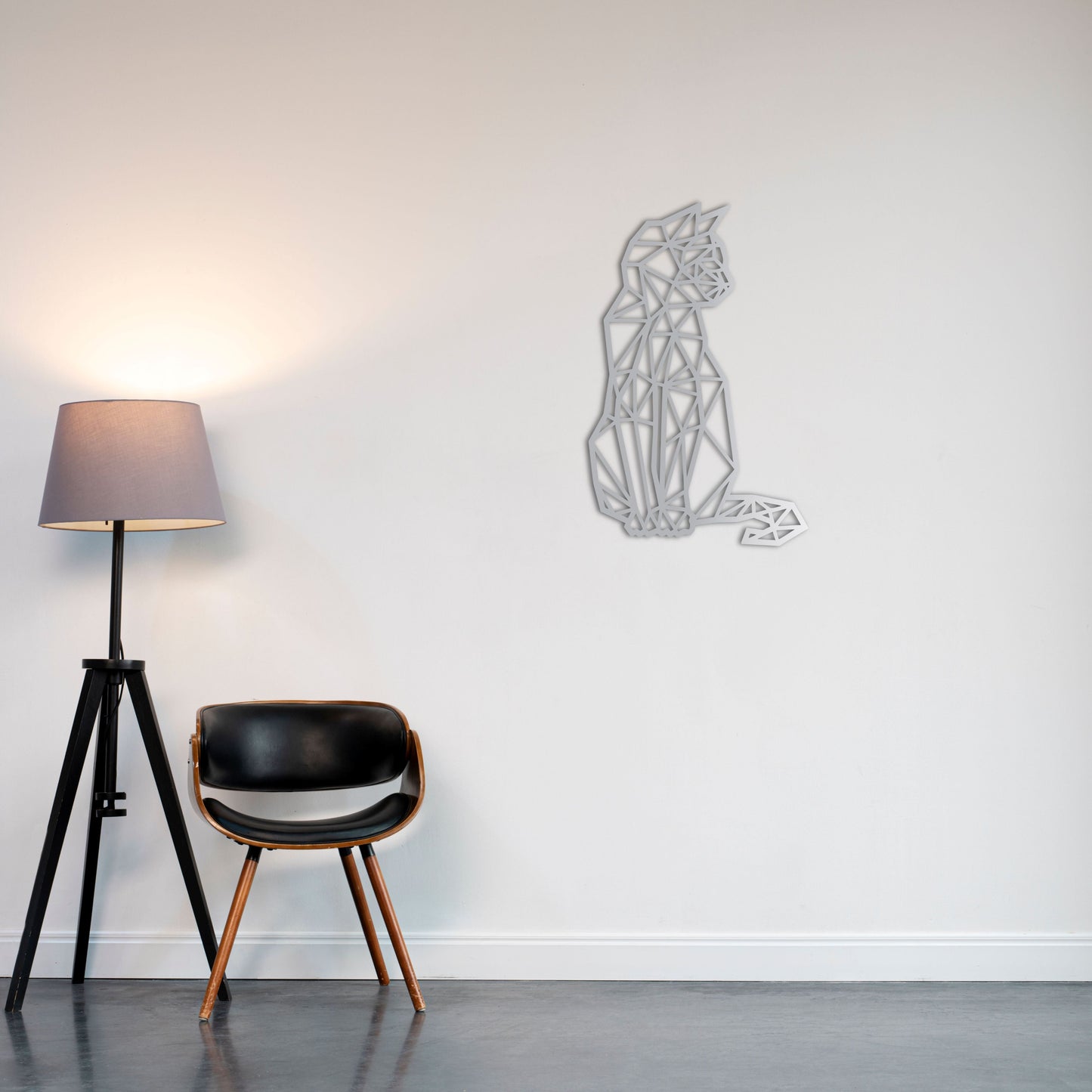 Geometric Cat Trio Metal Wall Art – Modern Minimalist Decor
