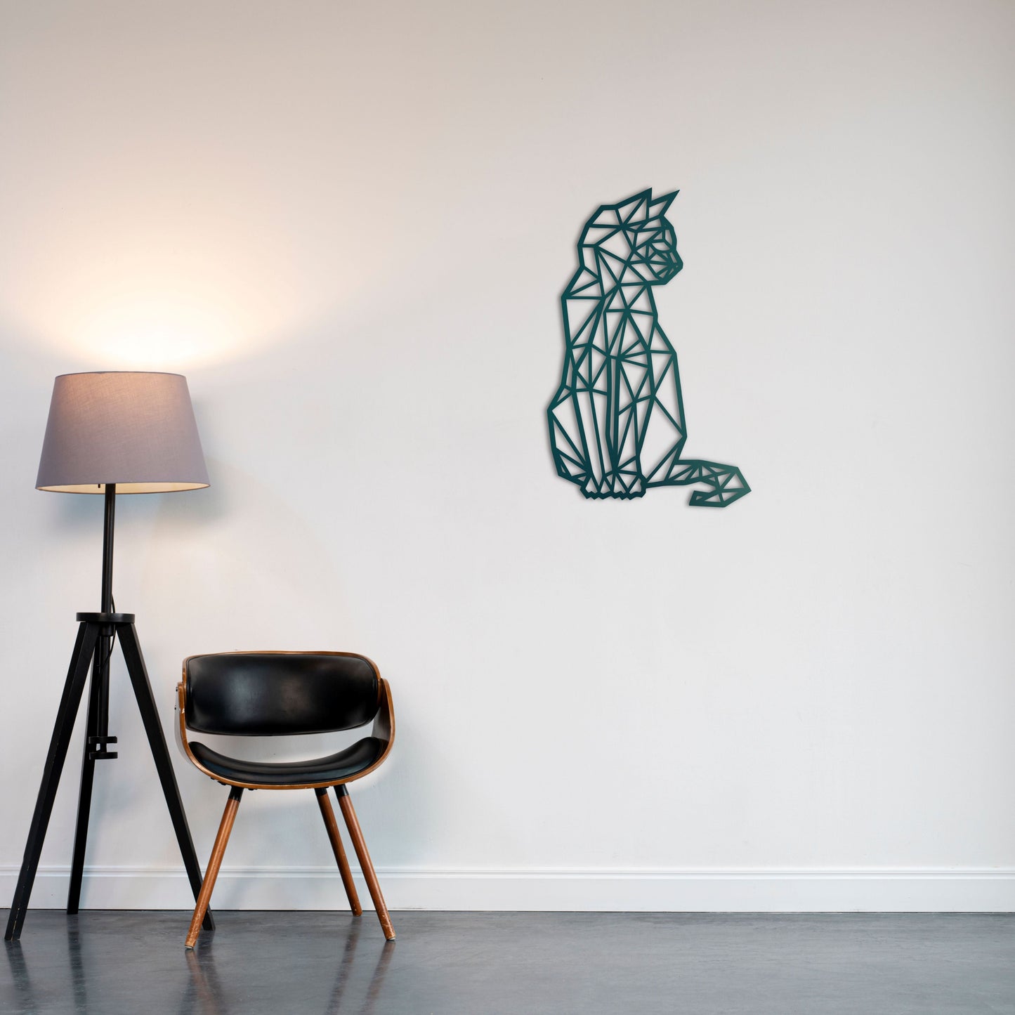 Geometric Cat Trio Metal Wall Art – Modern Minimalist Decor