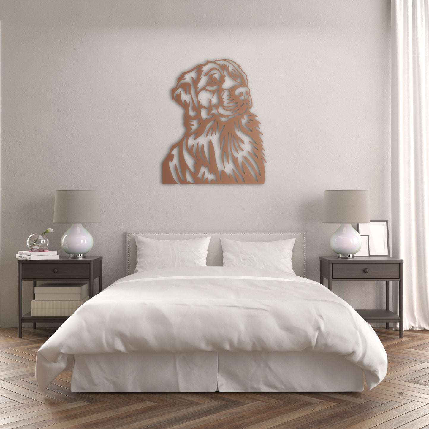 Golden Loyal Friend Dog Metal Wall Art