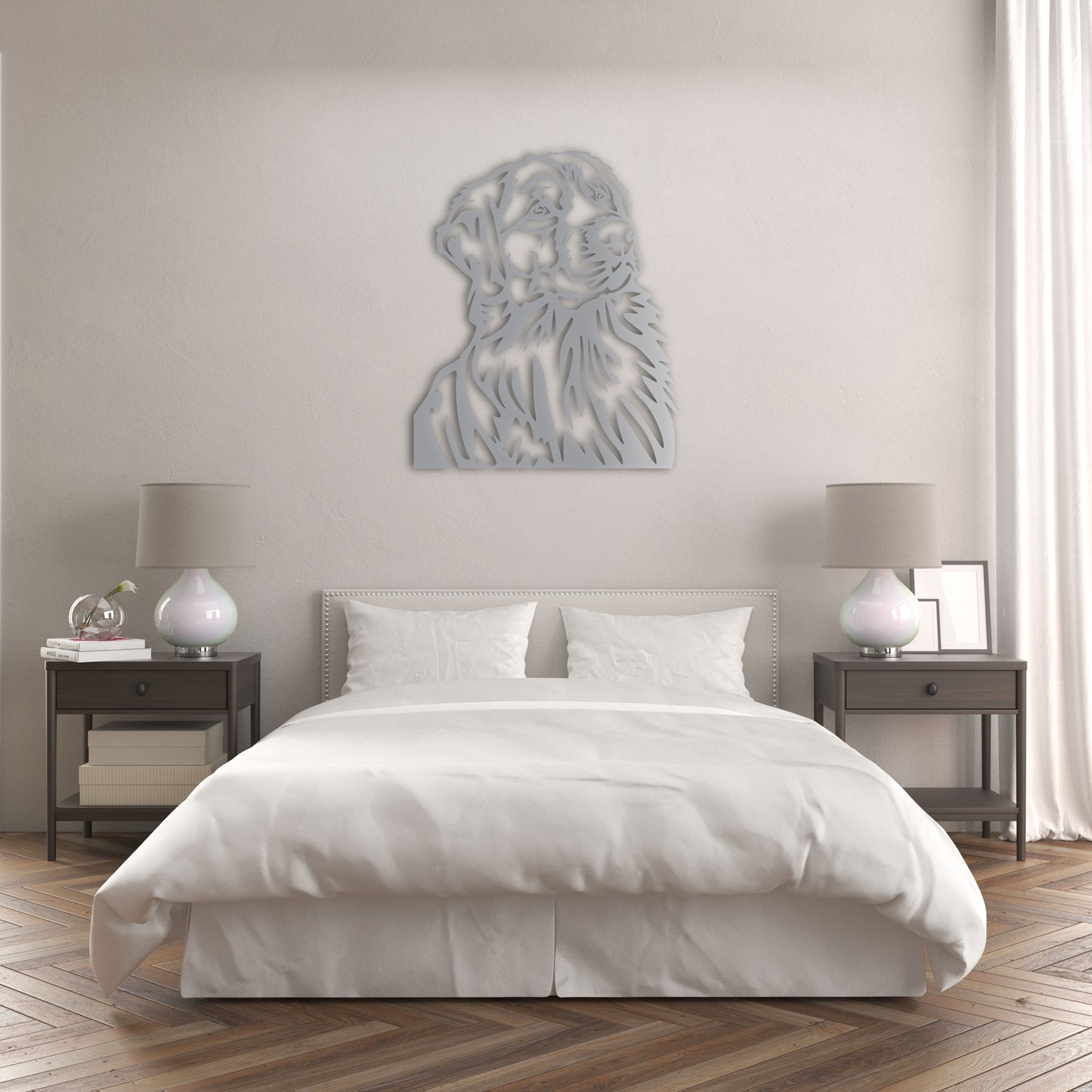 Golden Loyal Friend Dog Metal Wall Art