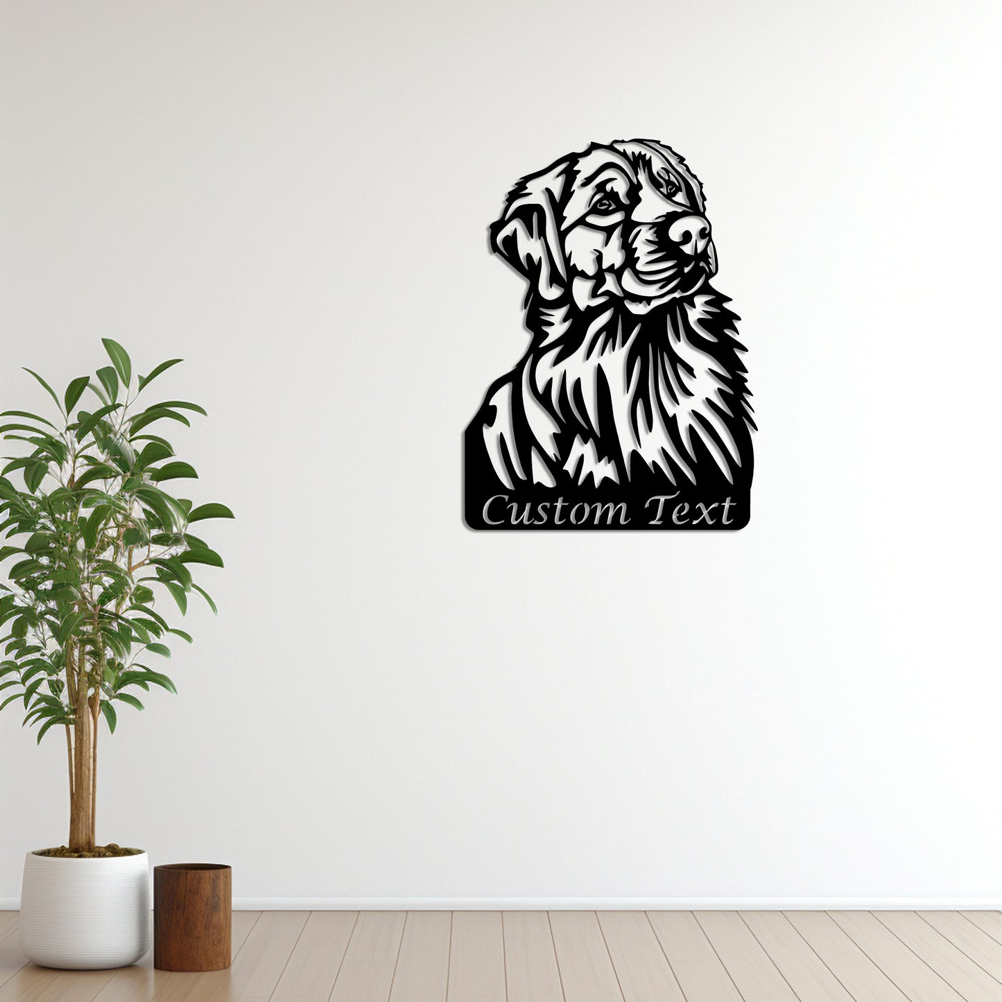 Golden Loyal Friend Dog Metal Wall Art