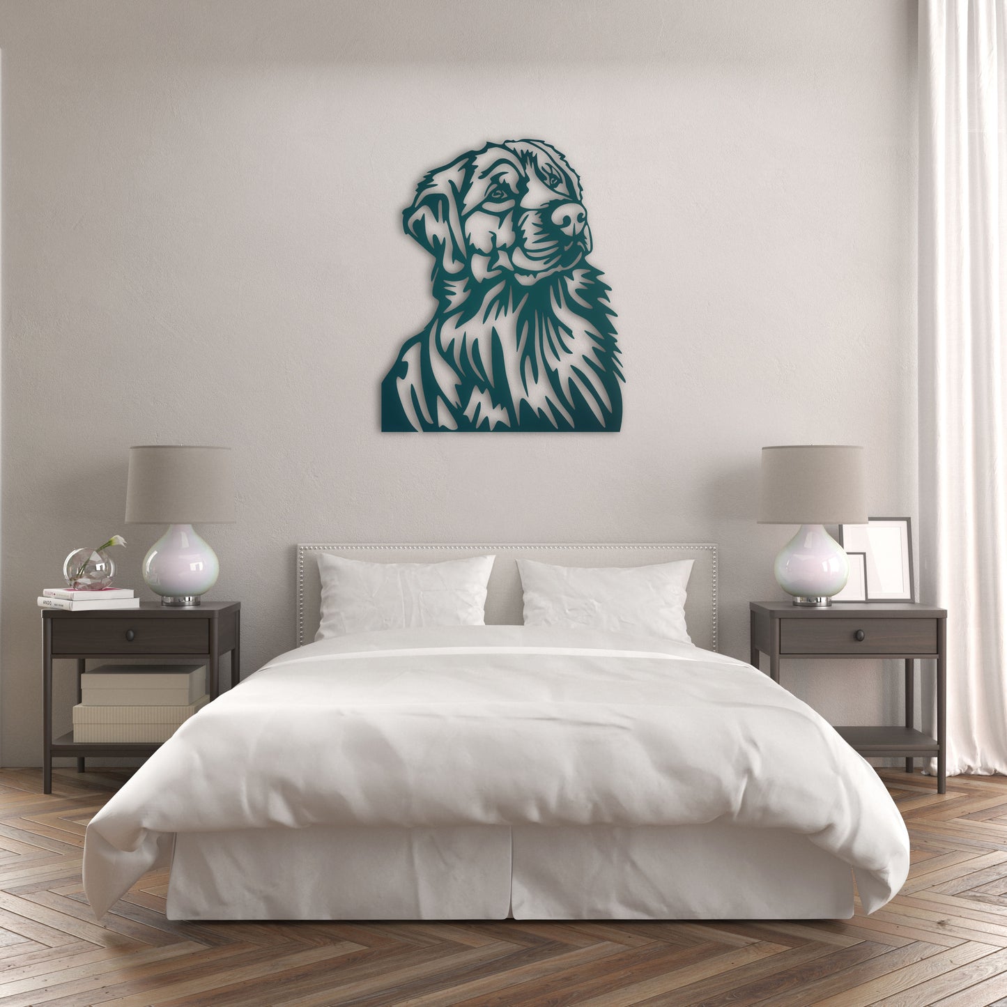 Golden Loyal Friend Dog Metal Wall Art