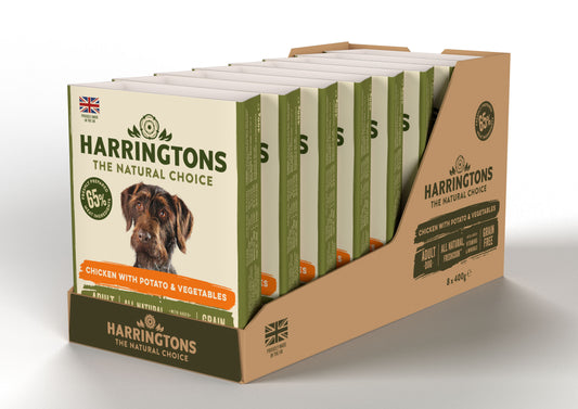 Harringtons Wet Chicken & Potato Dog Food Trays 400g
