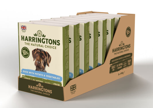 Harringtons Wet Duck & Potato Dog Food Trays  400g