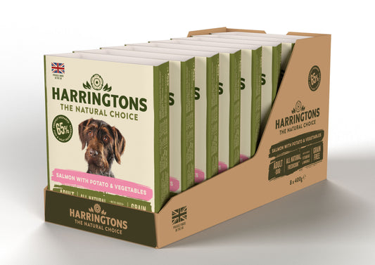 Harringtons Wet Salmon & Potato Dog Food Trays  400g