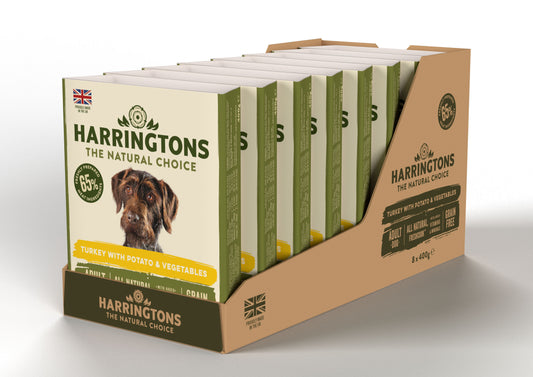 Harringtons Wet Turkey & Potato Dog Food Trays 400g