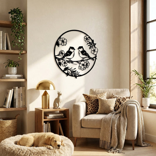 Sounds of Spring Birds Metal Wall Art