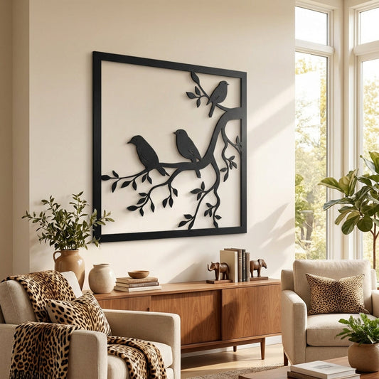 Melody of Spring Birds Metal Wall Art – Nature Inspired Decor