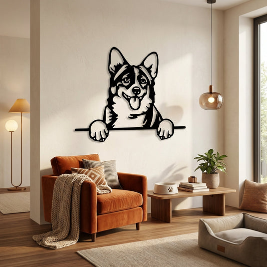Happy Dog Metal Wall Art – Joyful Pet Lover Decor