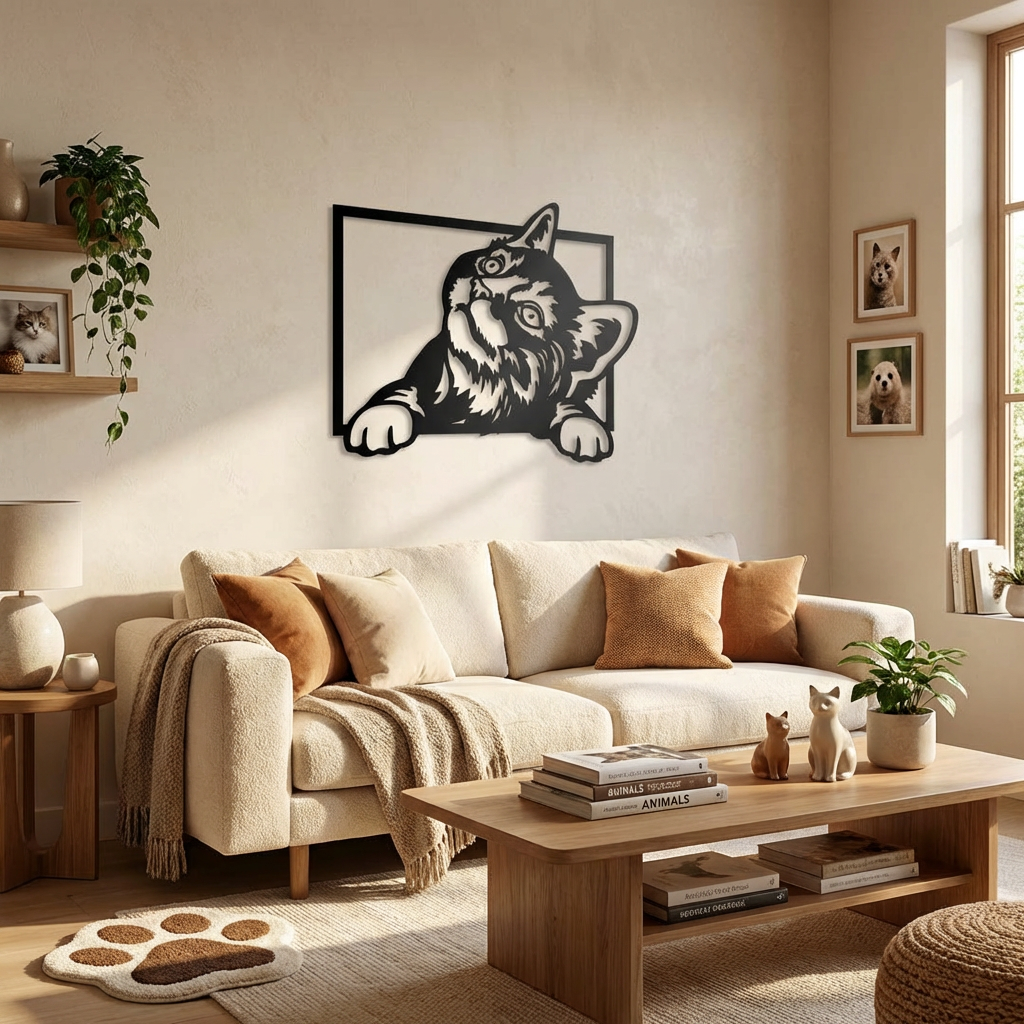 Playful Cat Metal Wall Art – Whimsical & Joyful Decor