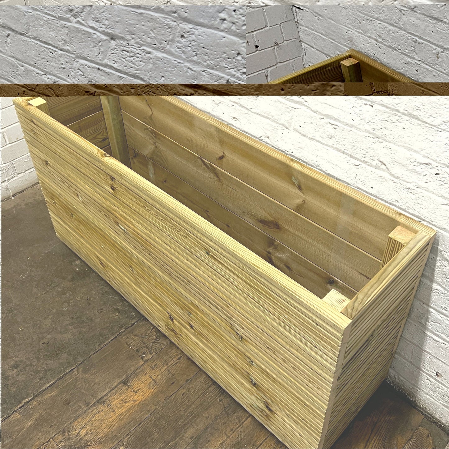 Tall 1-Meter Wooden Decking Planter – 100 × 35 × 63 cm