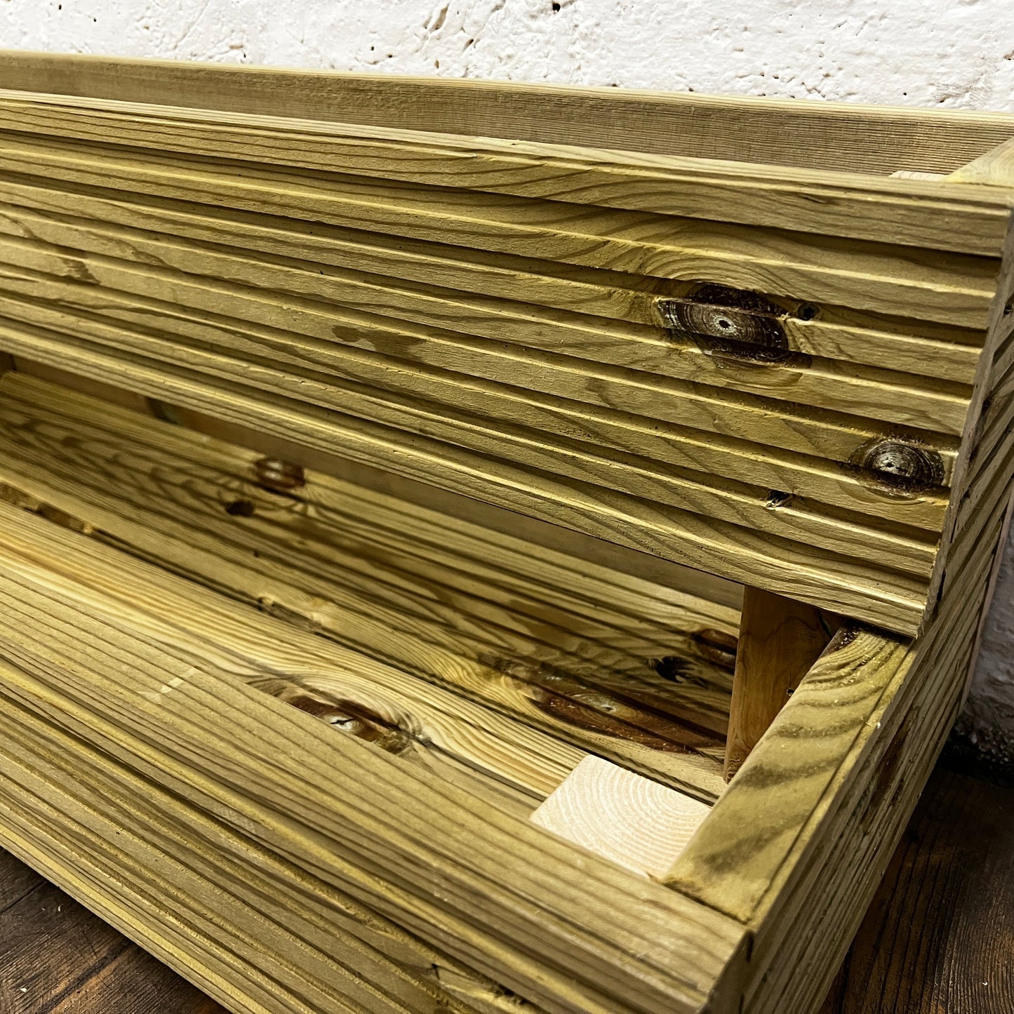 Large 2-Tier Wooden Decking Planter – 88 × 35 × 33 cm