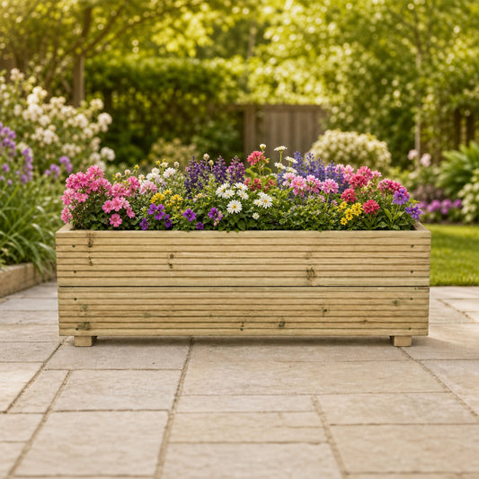 Large Wooden Decking Planter – 88 × 35 × 33 cm