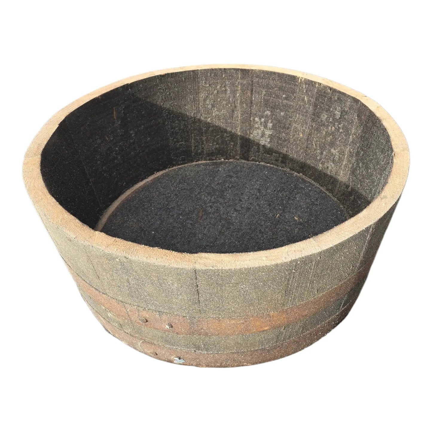 25cm Genuine Half Whisky Barrel Planter – Oak Whiskey Plant Container Flower Pot