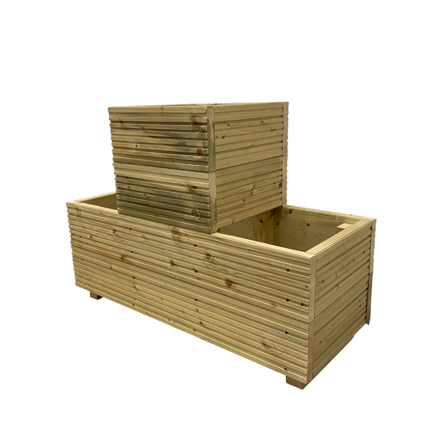 One-Tier Wooden Decking Planter – Pressure-Treated Outdoor Garden Planter 88 × 35 × 48 cm