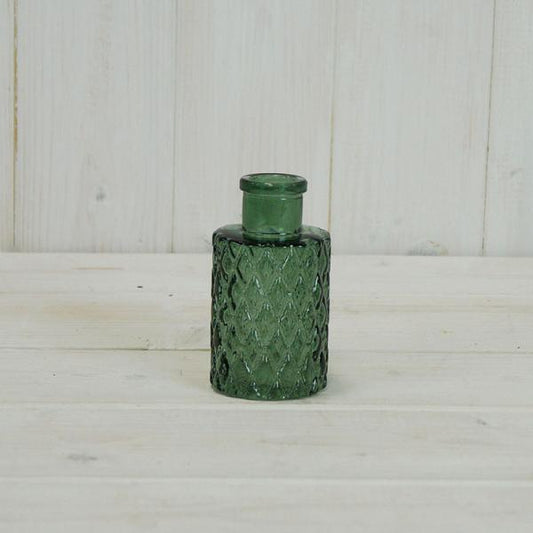 Green Mini Geometric Glass Bottle H9.2cm x TD5cm  Weight-103g