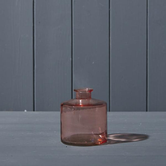 Rose Squat Glass Bottle D9 x H10.3cm
